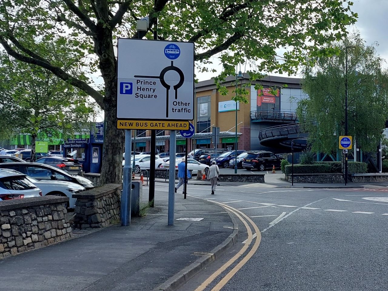 Signage at the entrance to Cockhedge car park