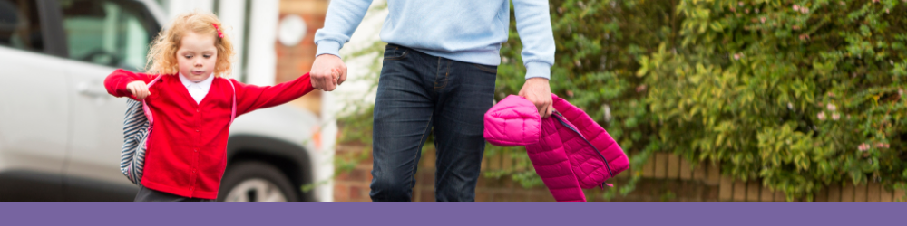 Photo of a young person walking to school