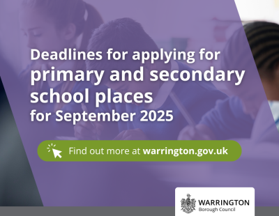 Deadlines for applying for primary and secondary school places for September 2025.